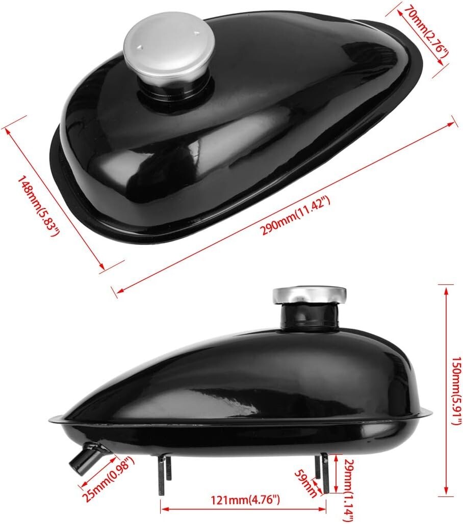 2L Fuel Gas Tank 80cc 60cc 66cc 49cc Engine Motorized Bicycle Cap Petcock Valve