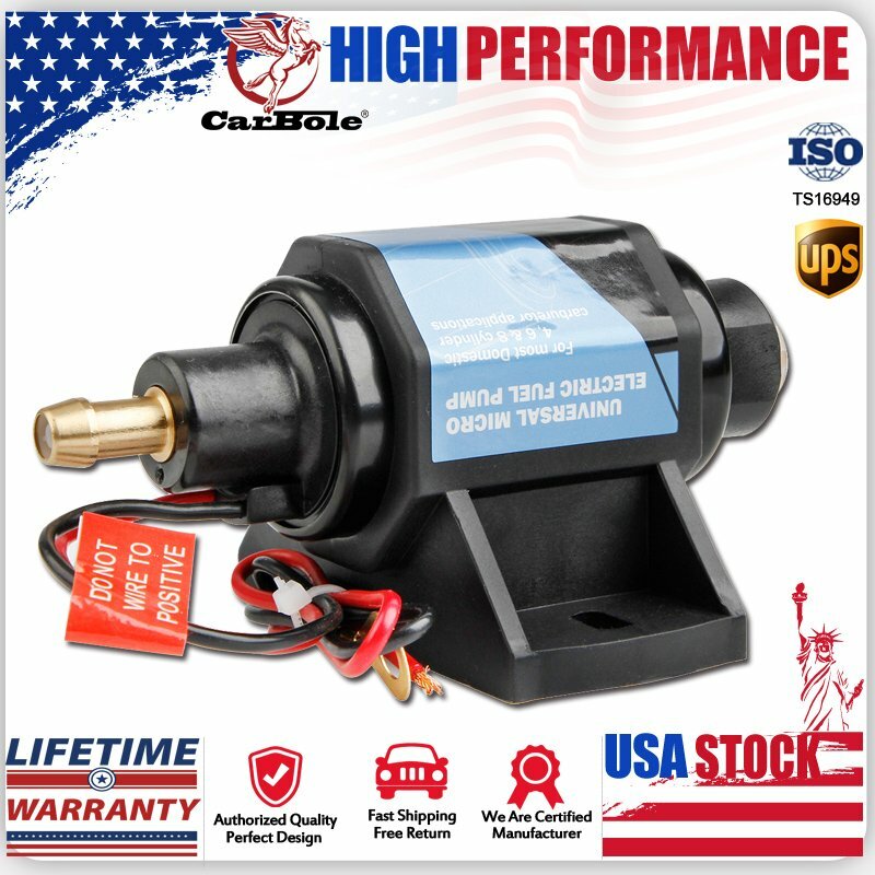 12V Electronic Fuel Pump 35GPH 5/16in Inlet Outlet Diesel Transfer Pump 4-7PSI