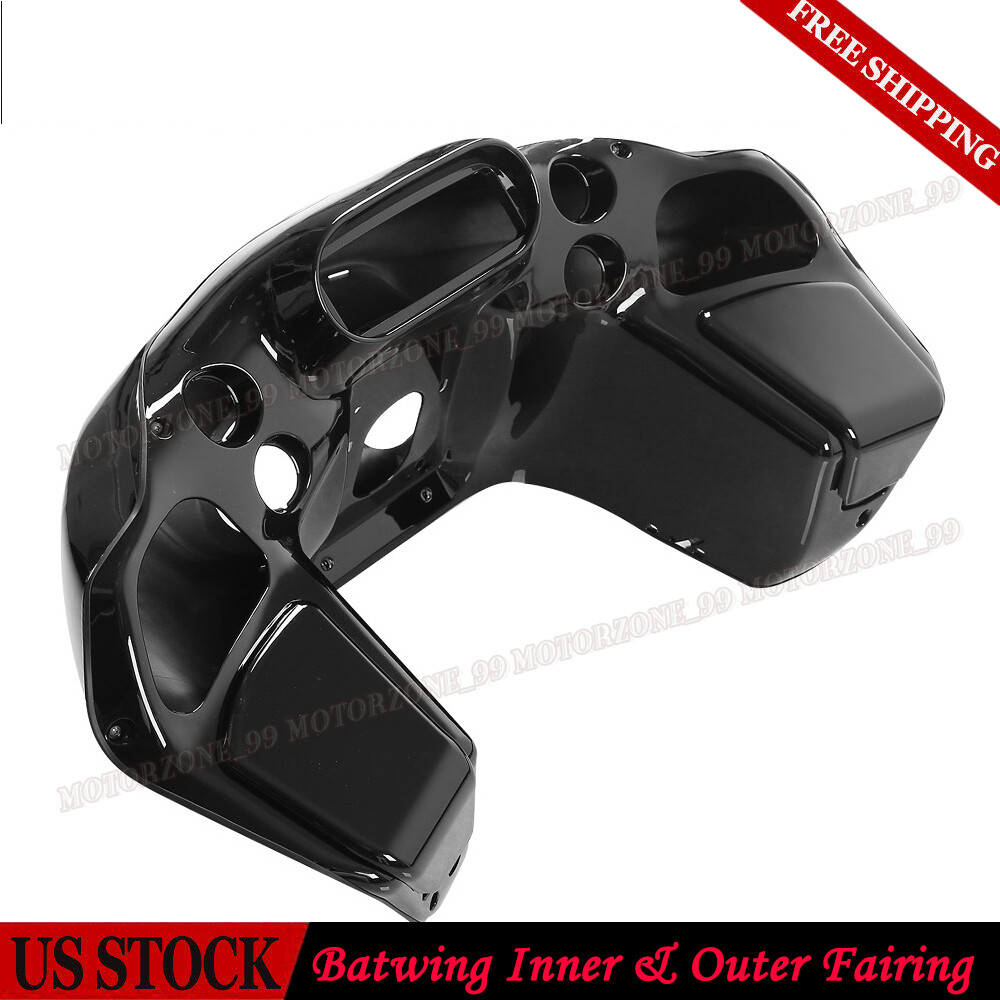 Vivid Black Front Inner & Outer Fairings Fit For Harley CVO Road Glide 1998-2013