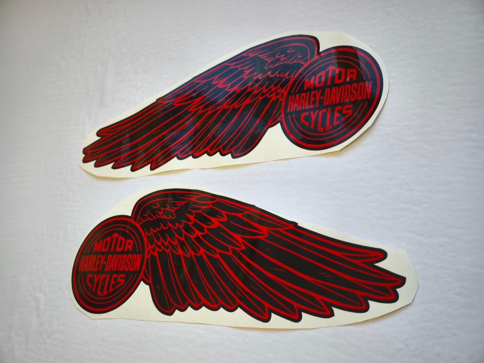 Harley Davidson black red wings set of 2 tank decal stickers 9.85×3,55″25x9cm