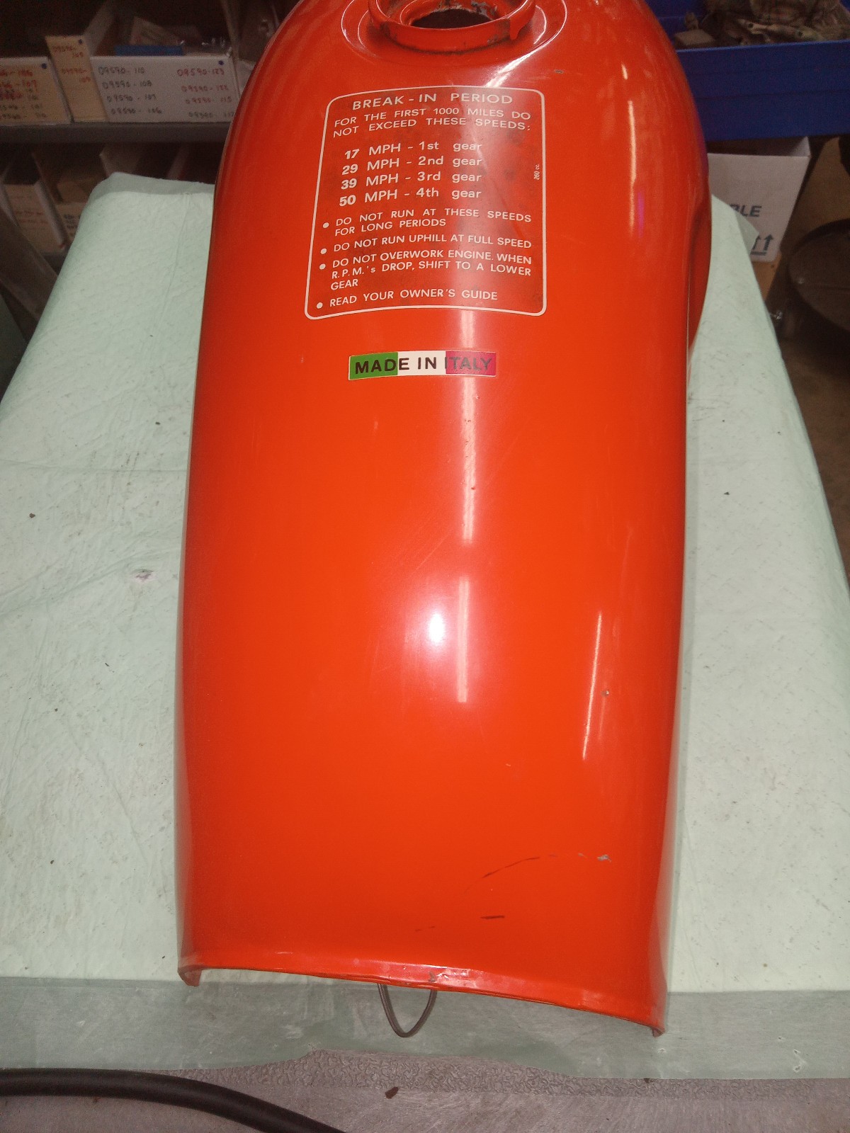 Vintage Orange Benelli Mojave Motorcycle GAS Tank Ducati 260 CHOPPER A3223