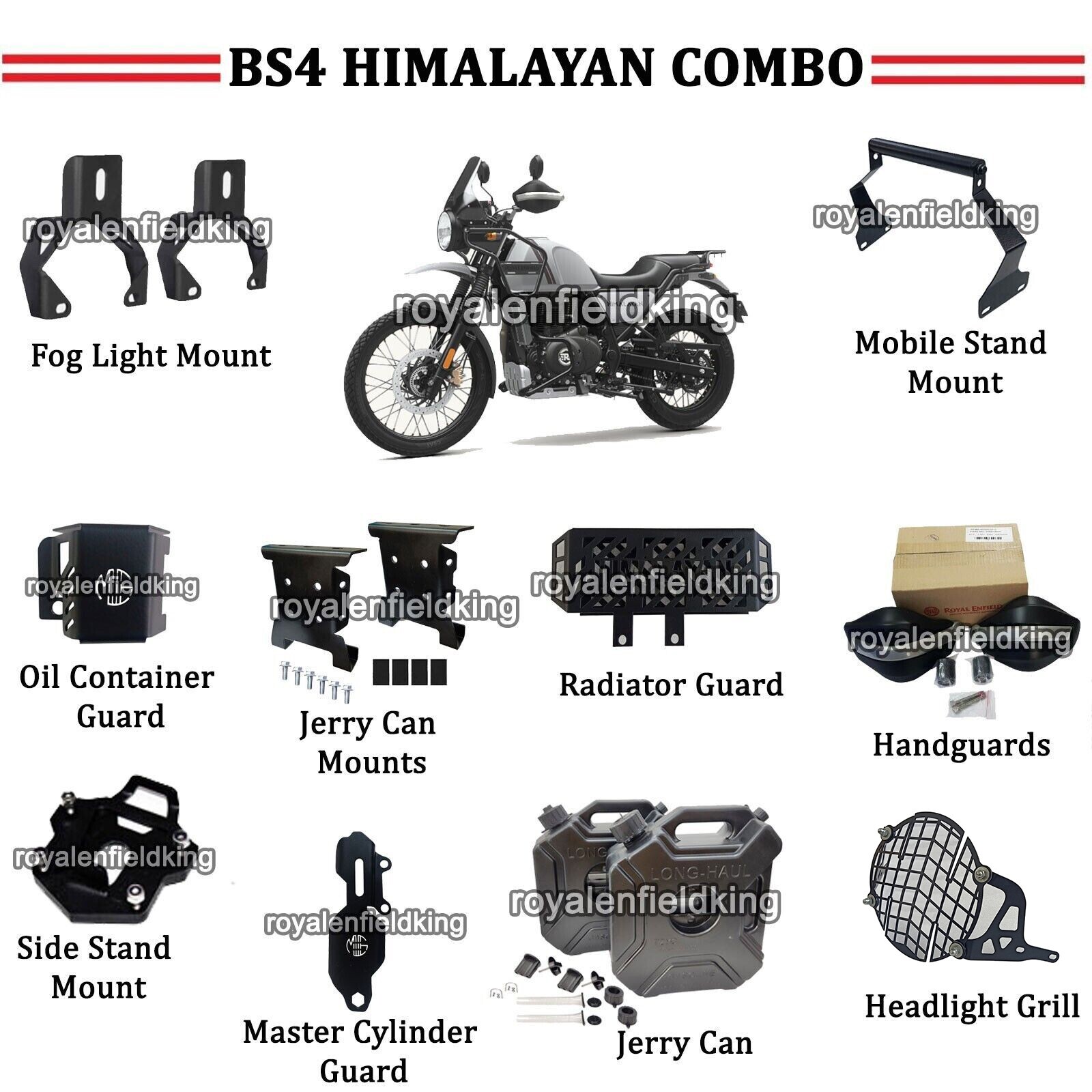 Fit For Royal Enfield “Jerry Can” Pair Combo of 10 Pcs For Himalayan 411 BS4