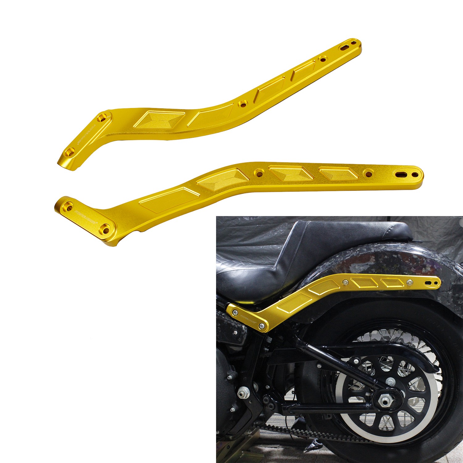 Wider Rear Fender Supports Struts Frame Fits Softail Street Bob FLSB FXLR 18-24