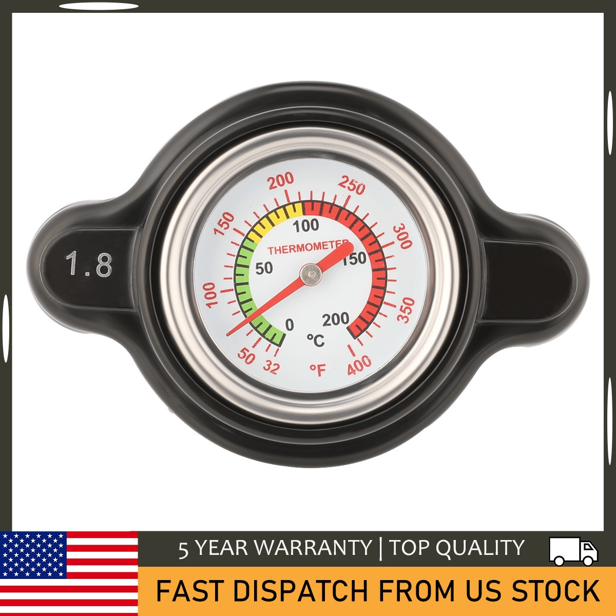 1.8 Bar Temperature Gauge Radiator Cap High Pressure Performance Gearzaar Brand