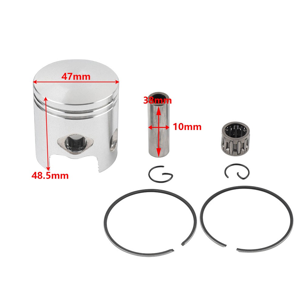 Motorcycle 47MM Piston 10MM Pin Kit Fit Jog 80CC Scooter Moped Bike Steel