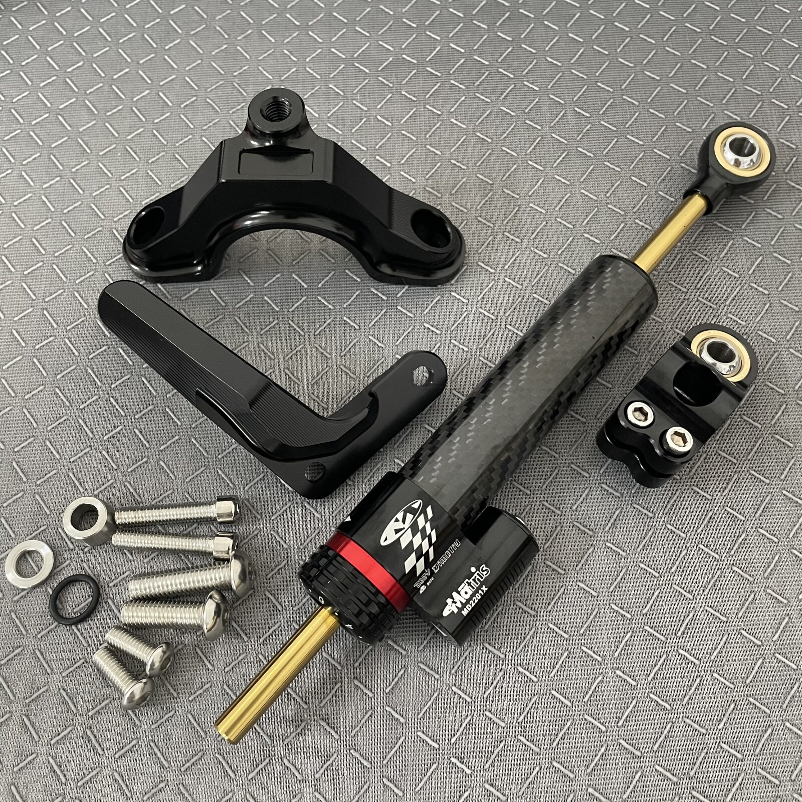 2025 Black Steering Stabilizer & mount For Kawasaki Ninja ZX-6R 636 2013- zx6r