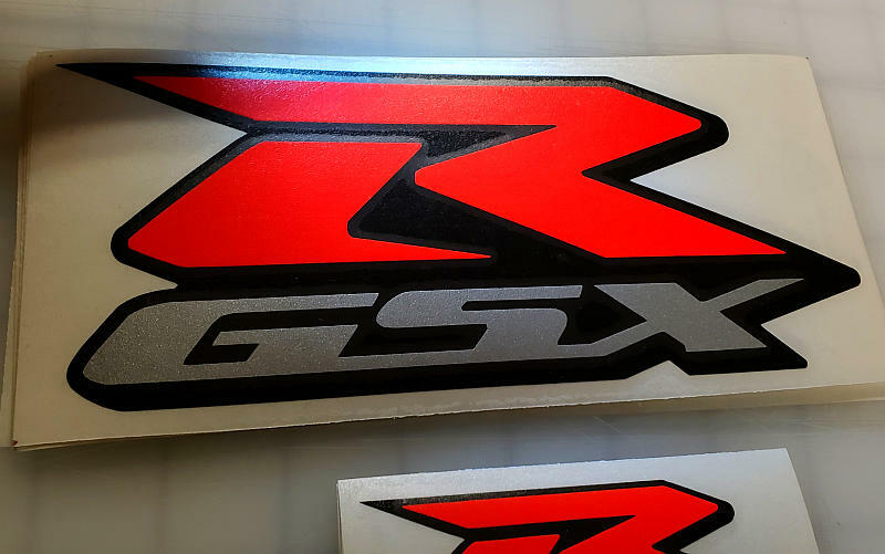 GSXR decals Neon Fluorescent red stickers 125 150 250 600 750 1000 silver set r