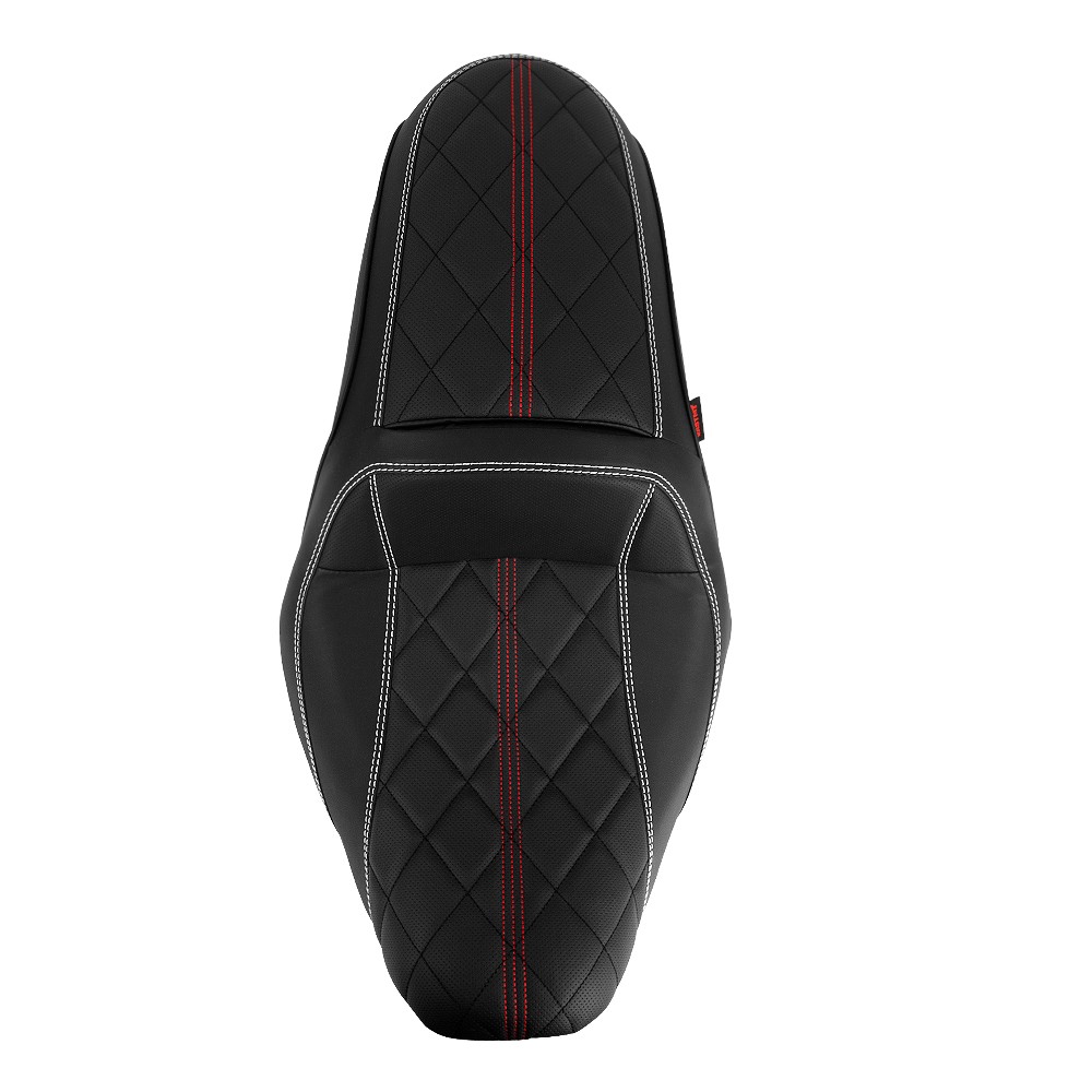 White & Red Stitching Seat For Harley Road Glide FLTR / EFI FLTRI 1997-2007