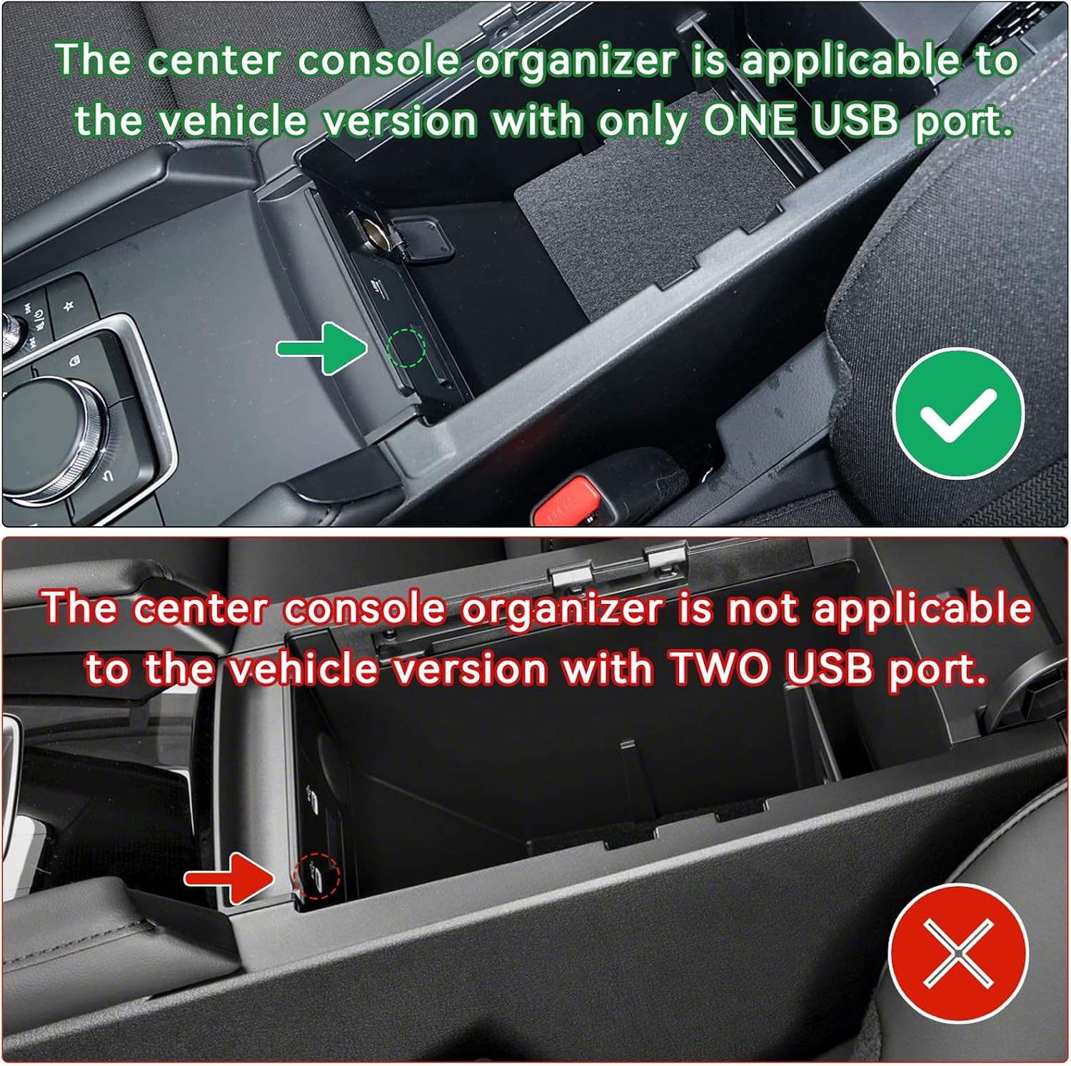 Center Console Organizer Tray Mazda 3 2019-2025 2026 Armrest Storage Box ABS