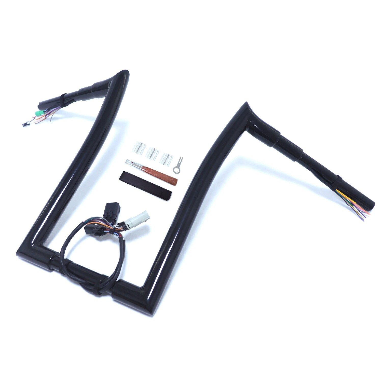 Black 12″ Prewired 32mm 1.5″ Handlebar Pre-drilled For 08-13 Harley Road Glide