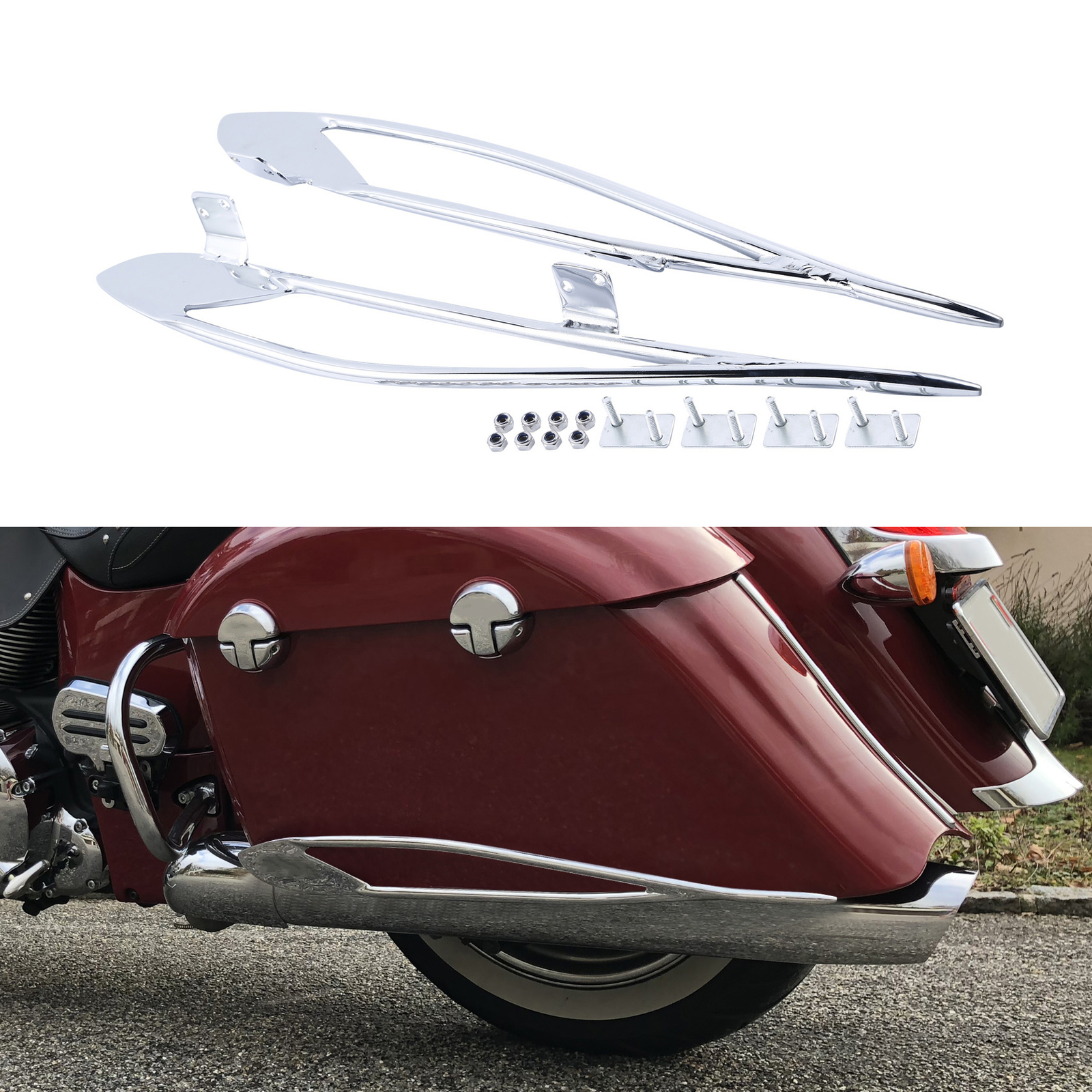 Saddlebag Trim Guard Rail Fit For Indian hieftain Chieftain14-18 Dark Horse16-18