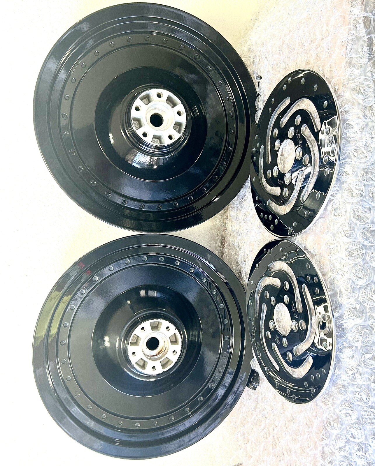 Harley Davidson Fat Boy Wheels 2000-2006 Black Gloss 0em W/ Rotor