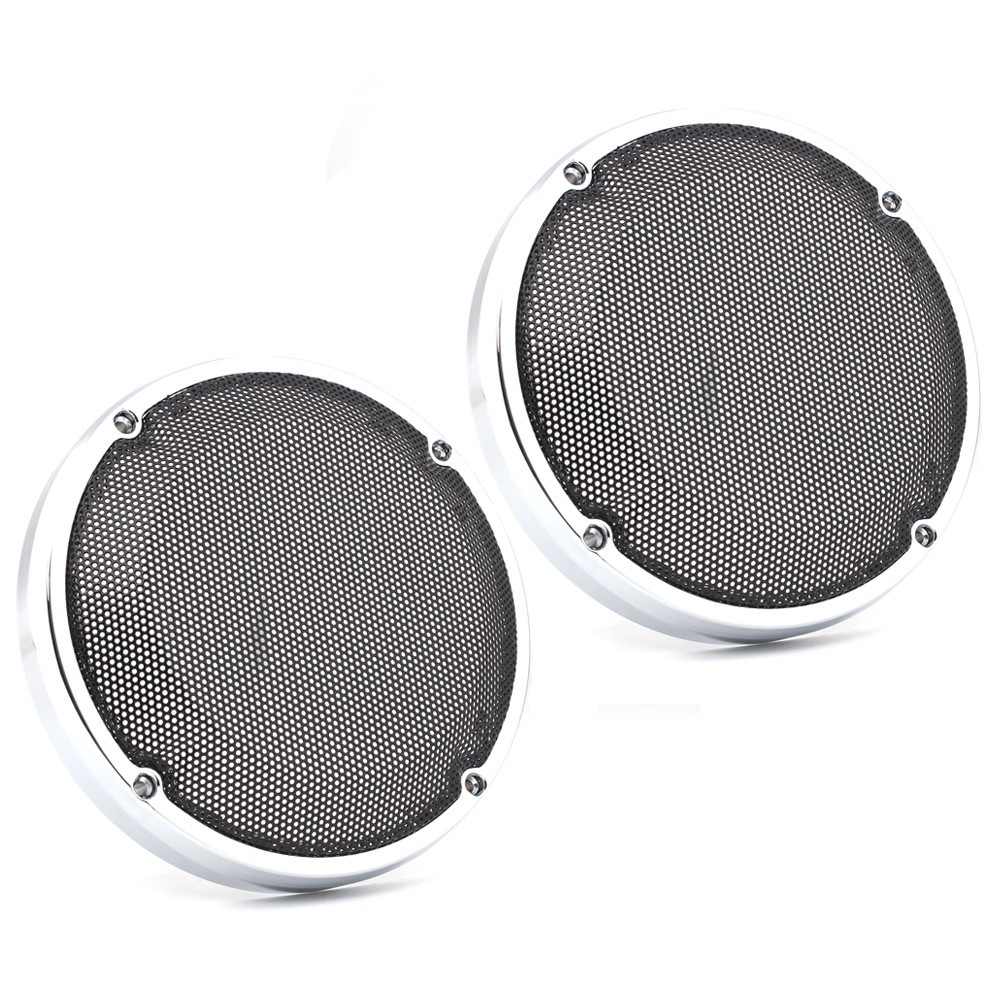 Fit for Harley Touring 1983-2023 Chrome 6.5″ Saddlebag Lid Speaker Grill Covers