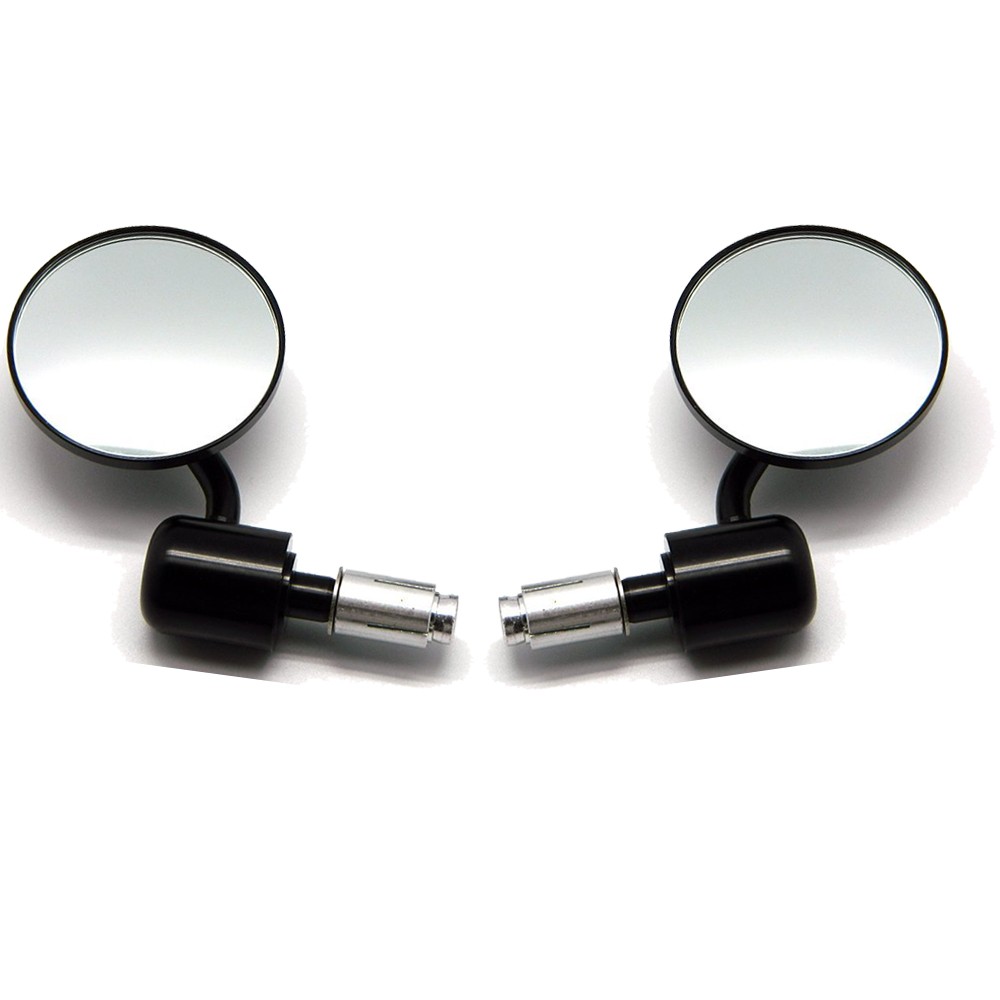 3″ Round 7/8″ Handle Bar End Side Mirrors Black For Motor Naked Buell XB9S XB12S