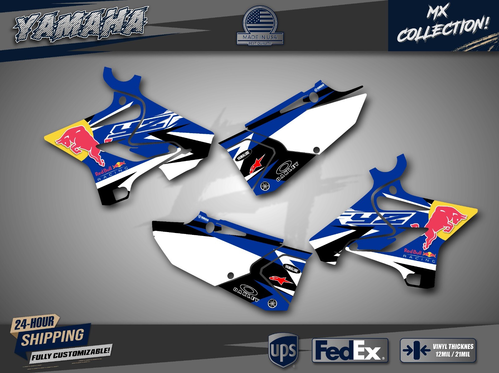 2015-2020 YAMAHA YZ 125 250 GRAPHICS KIT DECALS DECO YZ125 YZ250 2019 2018 2020