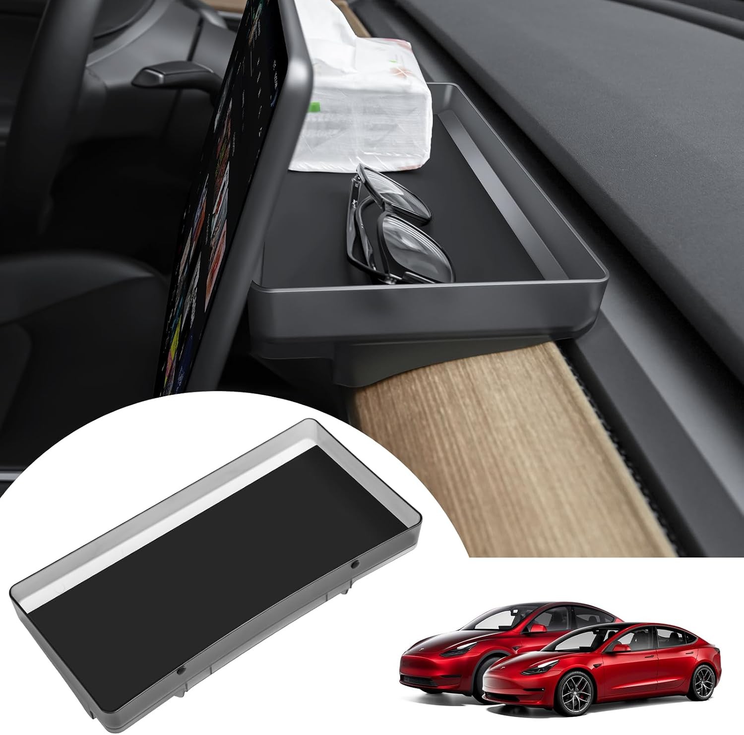 Tesla Model Y 2021-2025 Behind Screen Storage Box