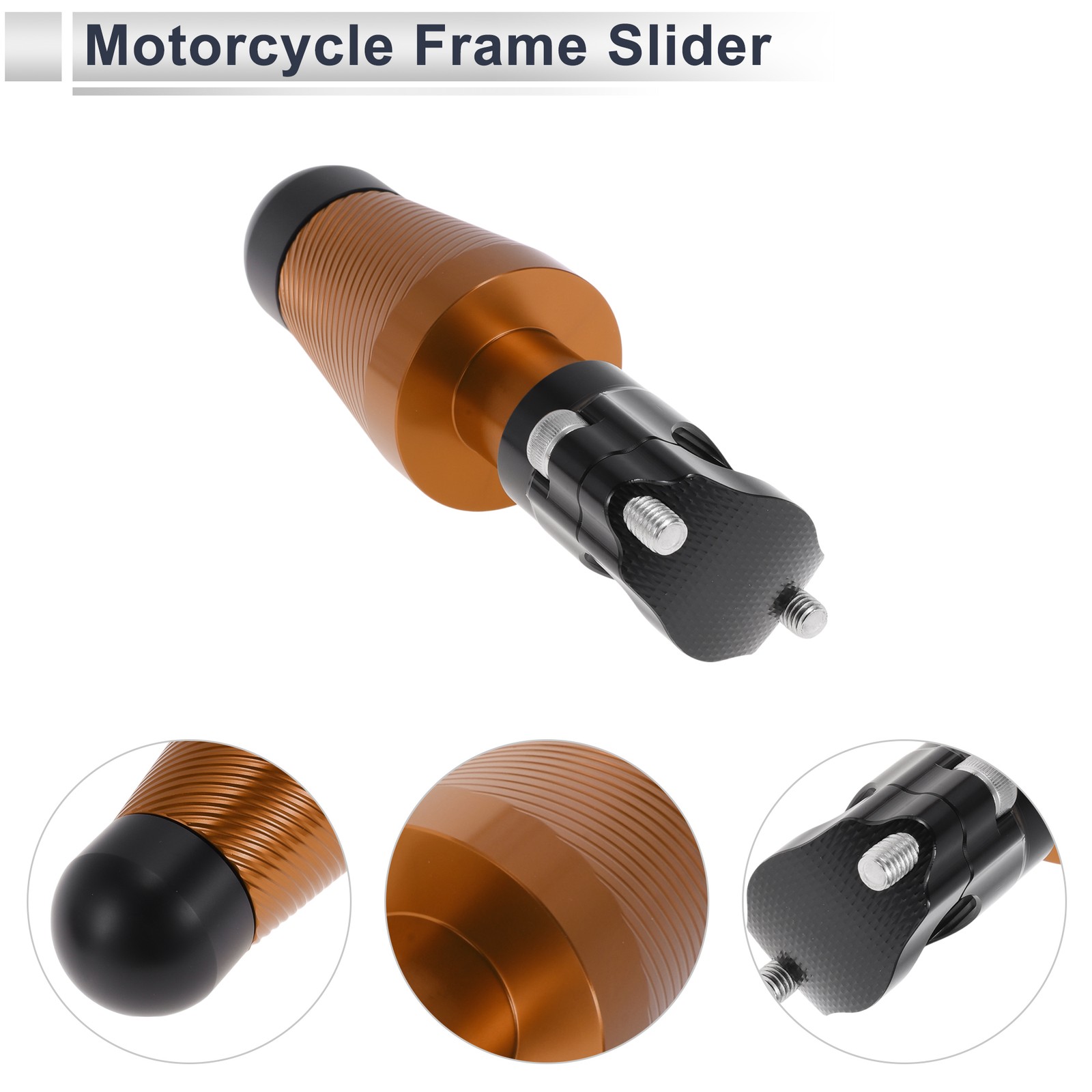 0.87″-1.1″ Aluminum Alloy Motorcycle Slider Frame 2 Pcs screw 2 Set Orange