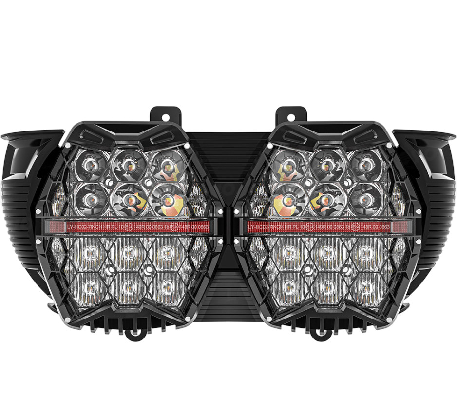 LED Dual Headlight Amber DRL,white Hi/Low beam For Harley Road Glide 2015-2023