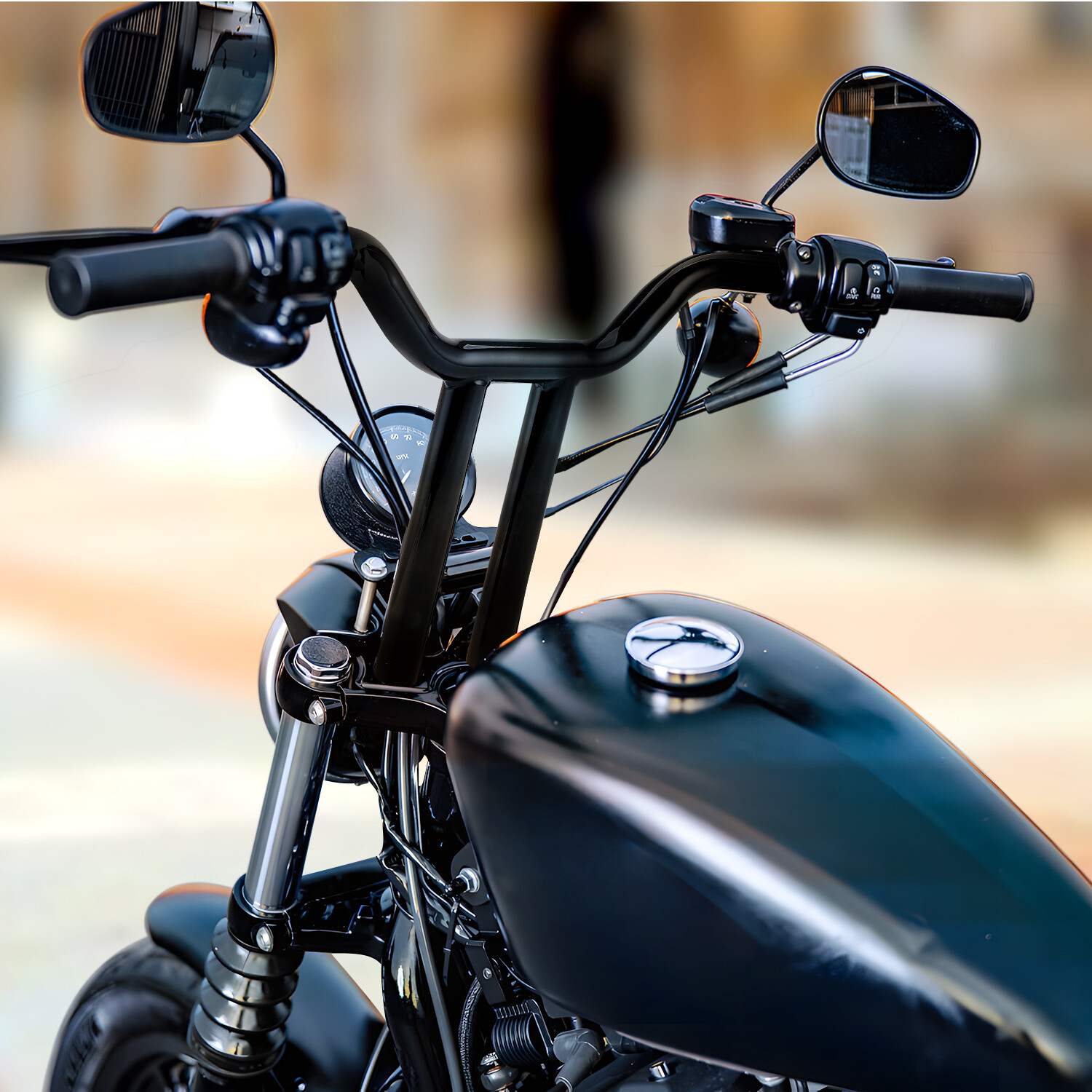 16″ in Black Handlebar MX-T-Bars For Harley Road King Softail Dyna Sportster XL