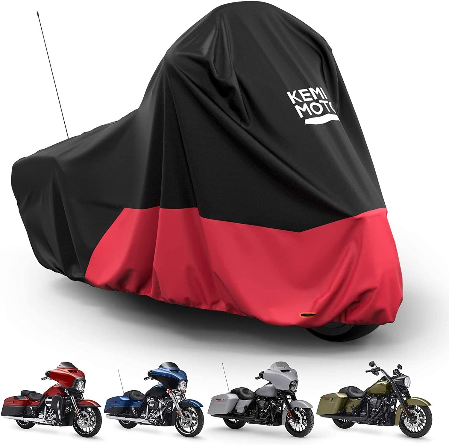 KEMIMOTO 300D XL Motorcycle Cover Waterproof Outdoor UV Rain Dust For Touring