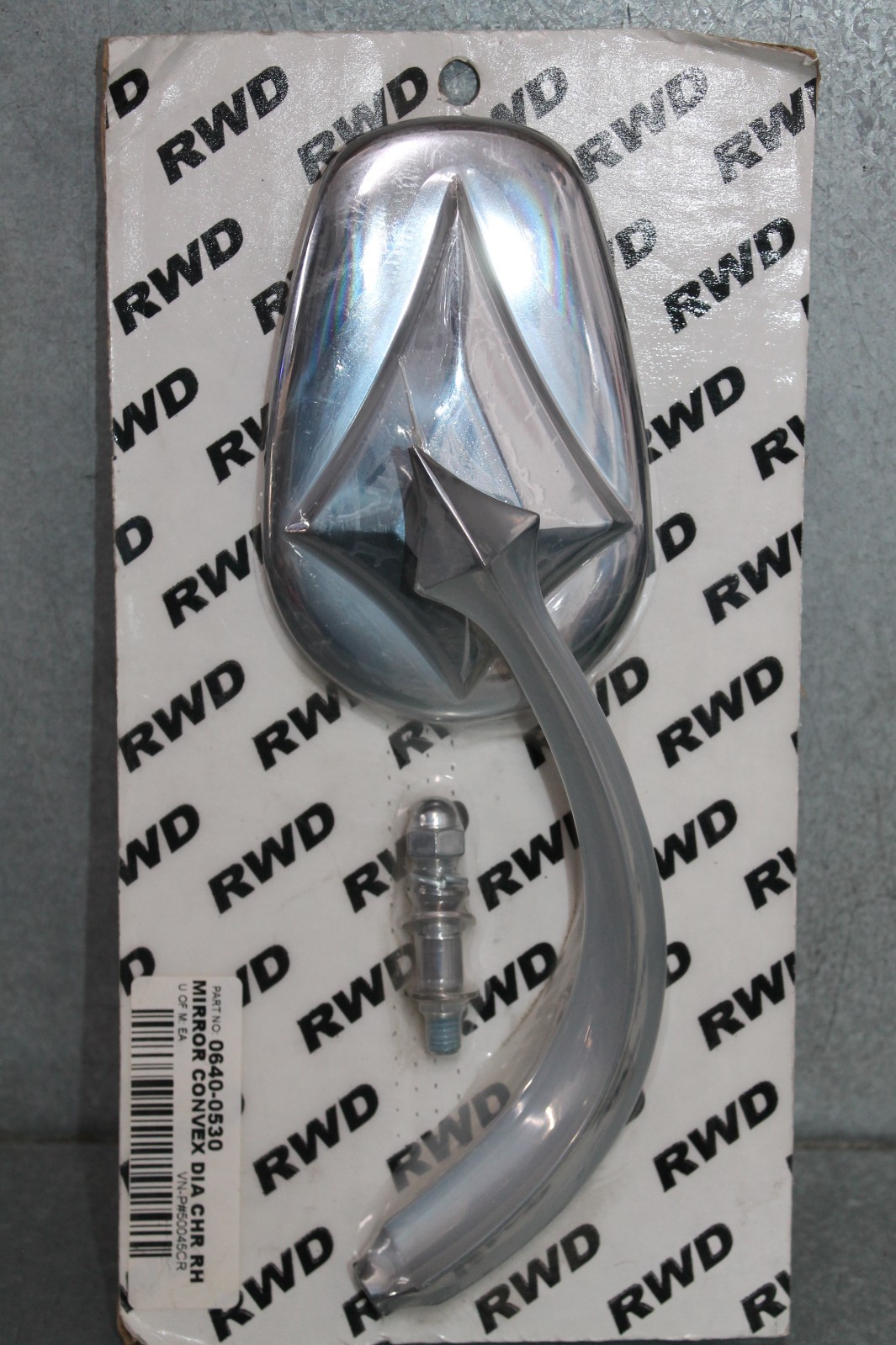 Russ Wernimont Designs Right Diamond Convex Mirror RWD 50045 CR Chrome