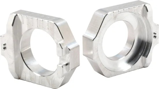 Works Silver Aluminum Elite Axle Block Pair for Husqvarna TX300 17-20