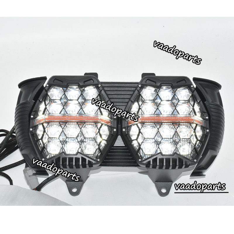 Dual LED Headlight Hi/Low For Harley Road Glide FLTR FLTRX FLTRXS FLTRU 2015-23