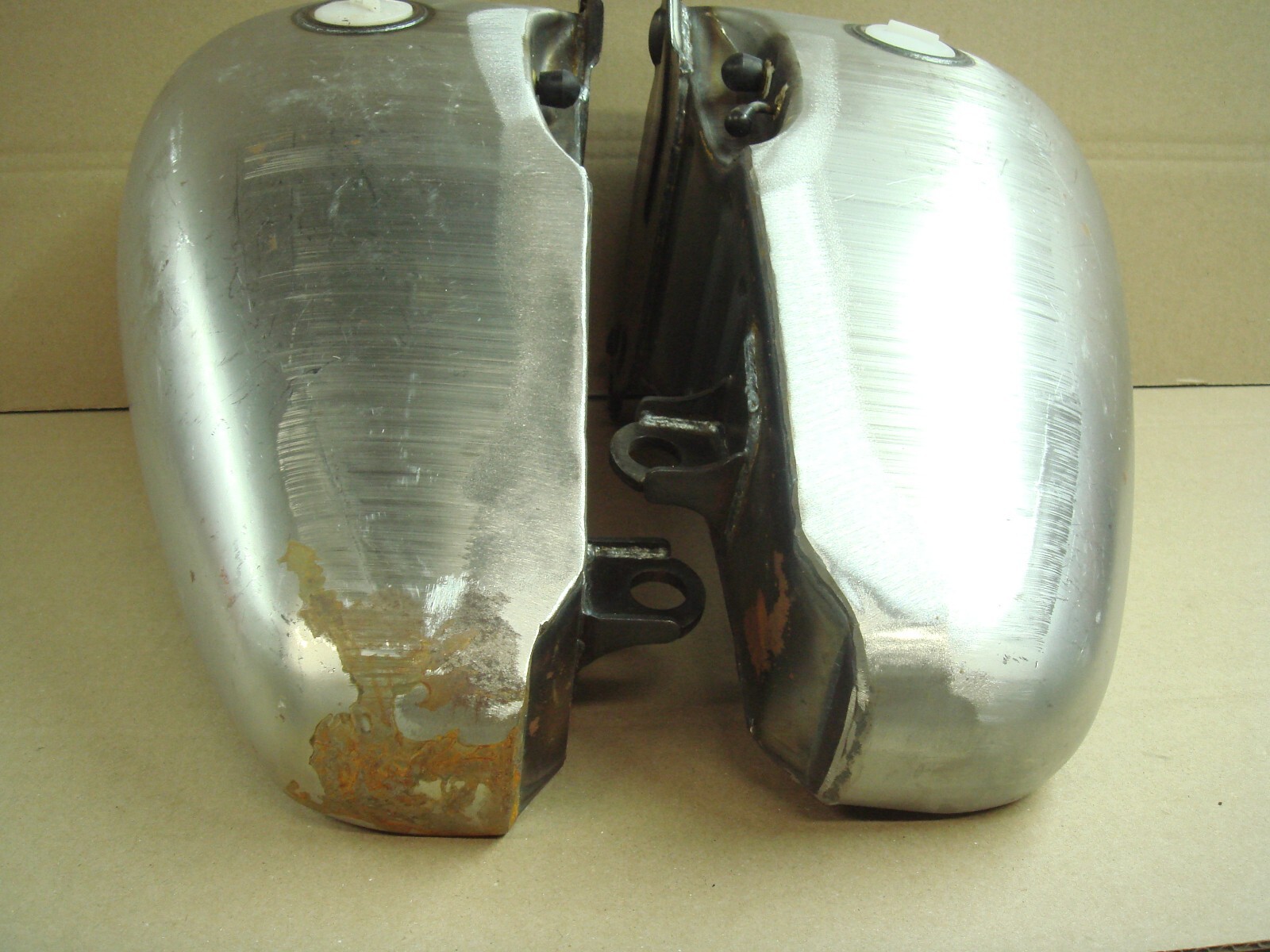 Harley Gas Tank Split Softail 1984-1999 Raw Steel Left Petcock V-Twin 38-0152 X1