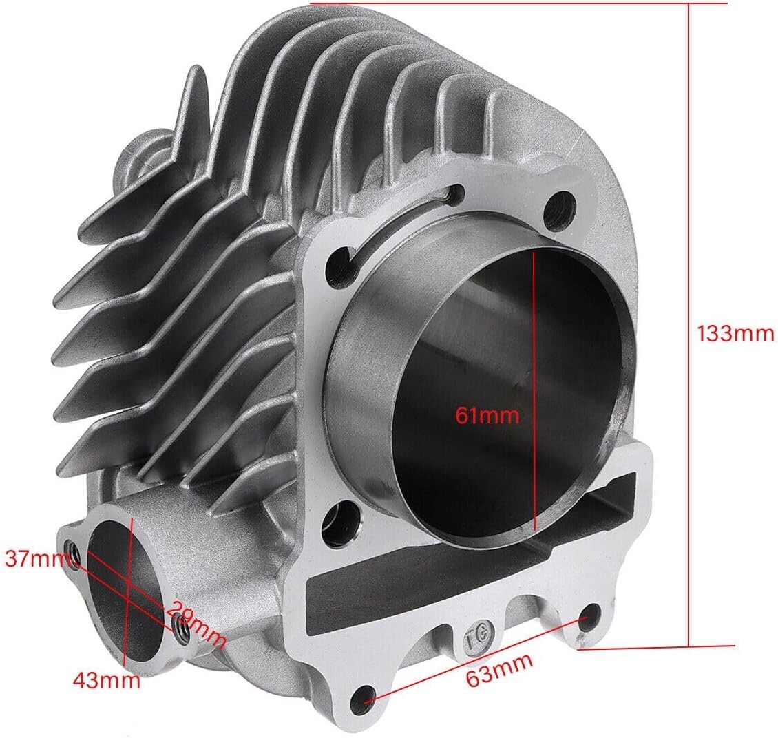 172cc / 200cc (61mm BORE) K-BLOCK CYLINDER SET *57mm SPACING* CAST PISTON *QMK*