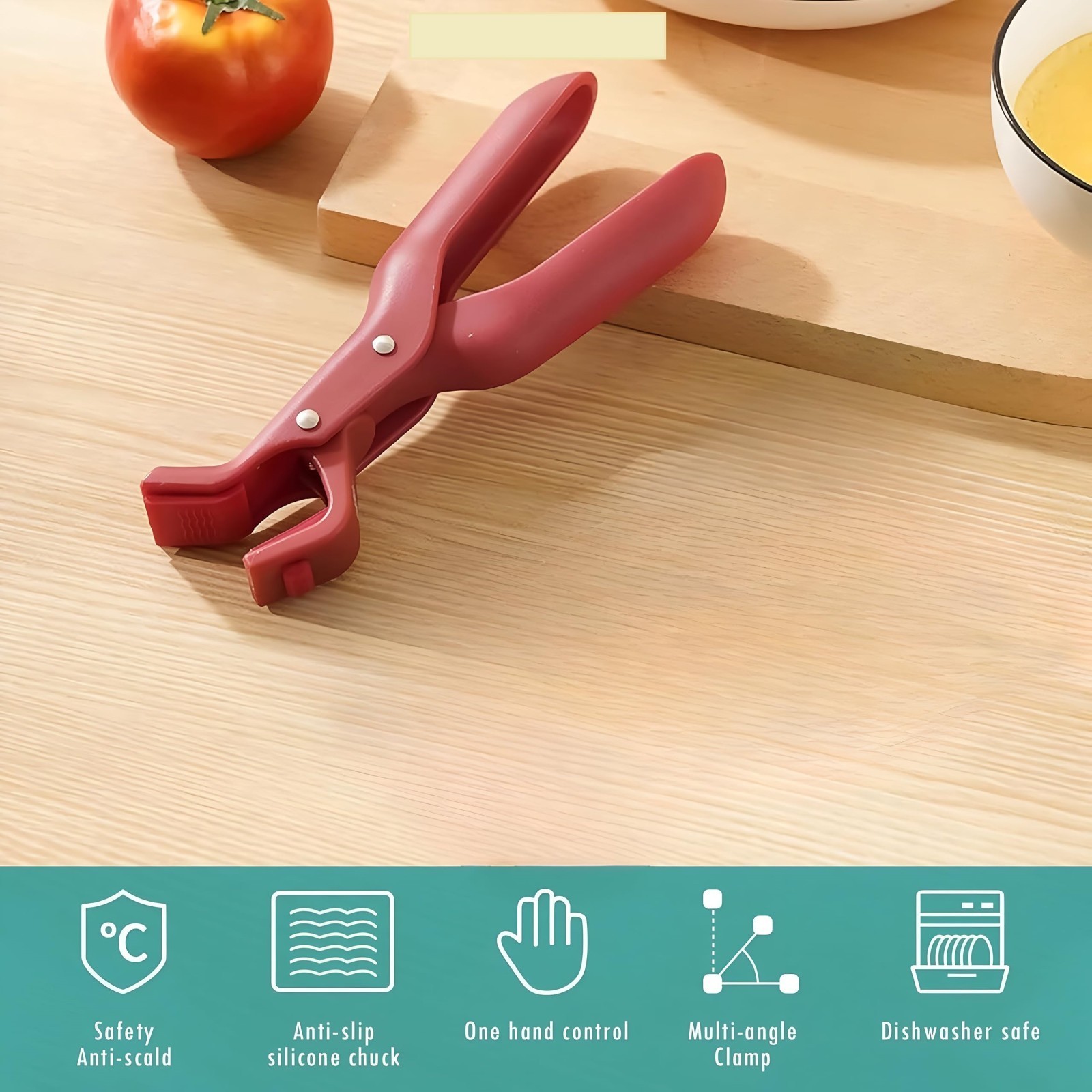 Anti-Scald Bowl Clip Heat Resistant Hot Dish Plate Gripper Retriever Tongs