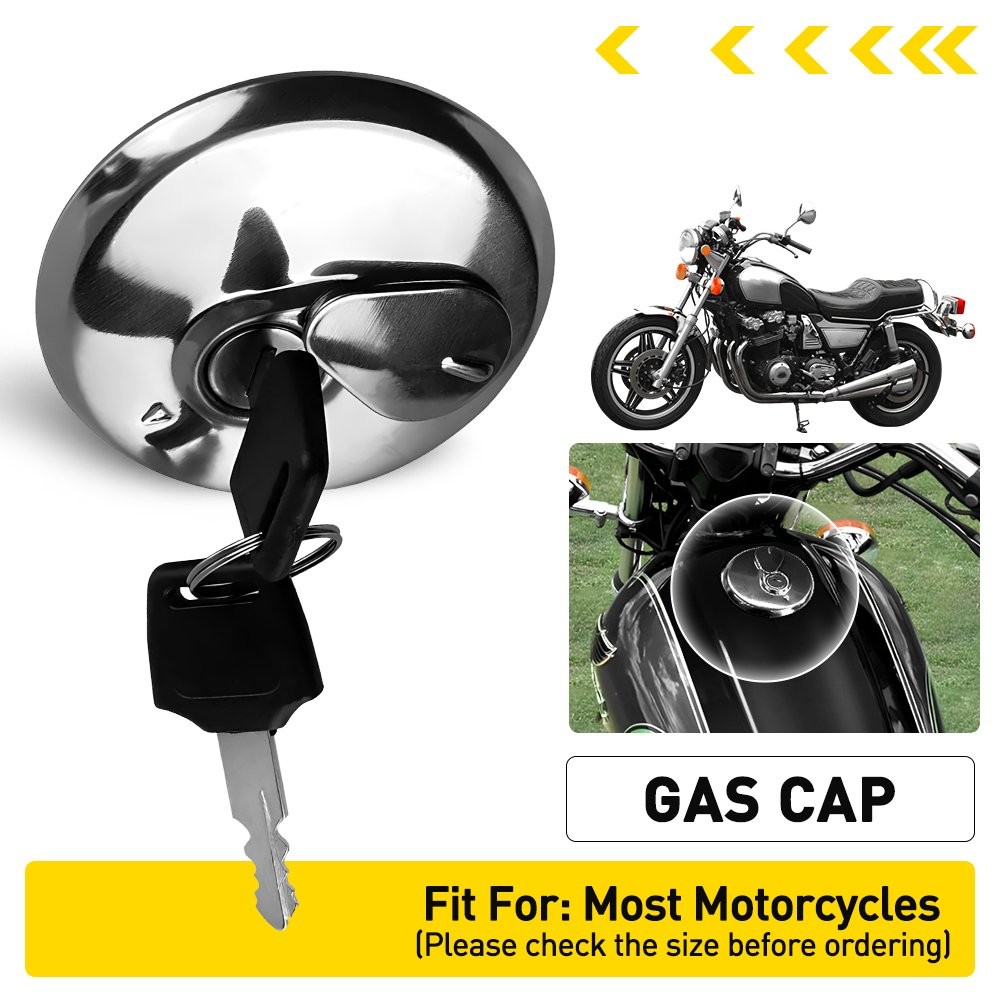 Gas Fuel Tank Cap For Yamaha Honda Suzuki Motorcycle Kawasaki ATV BIKE Silver US