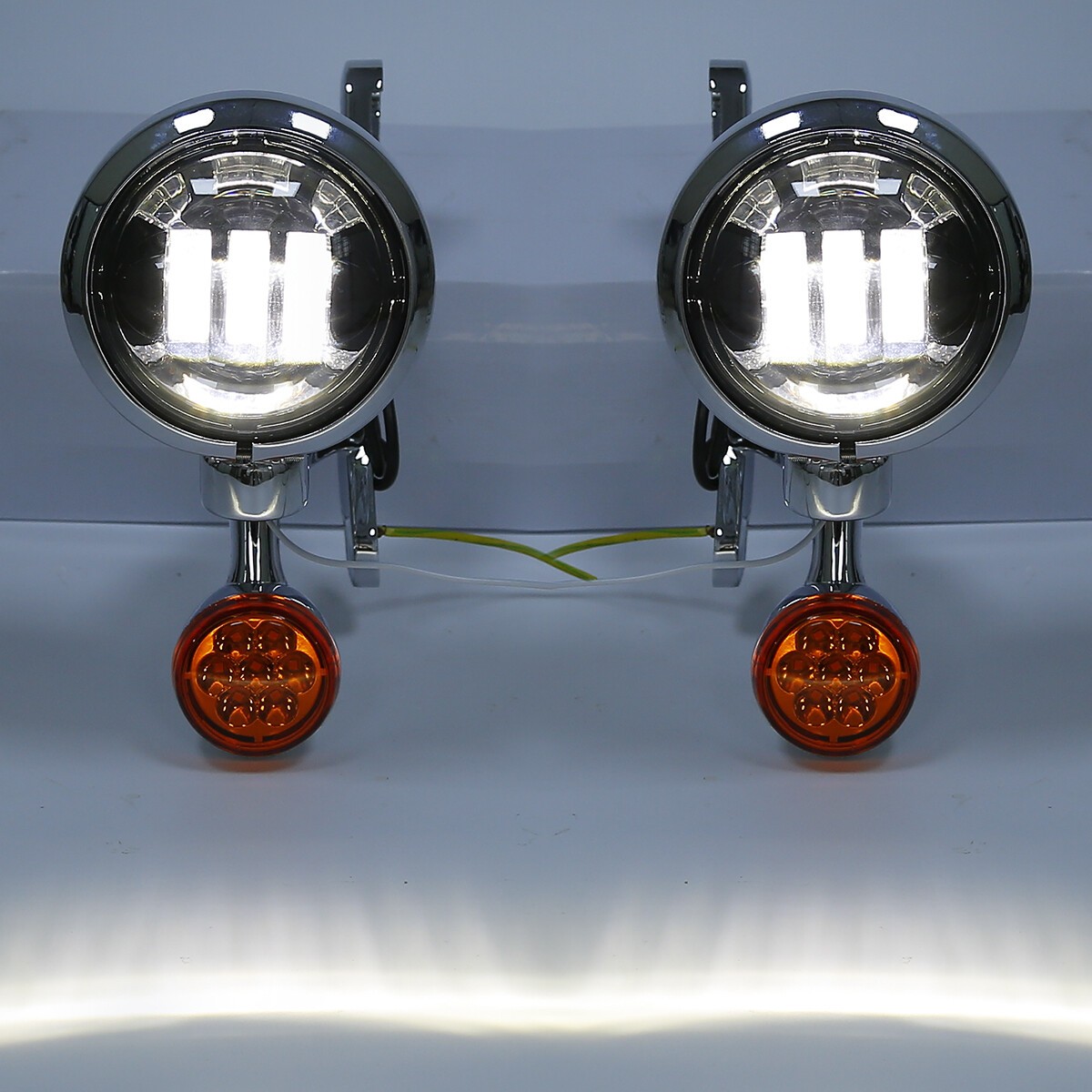 LED Spot Fog Light Turn Signal Assembly Fit For Harley Street Glide 1994-2023 US