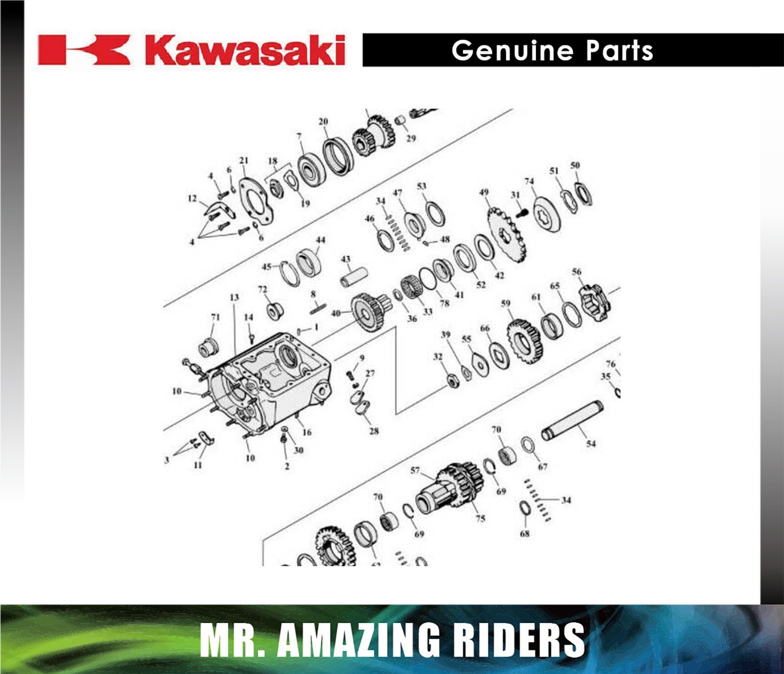 Kawasaki Genuine Part 13031-0998 Crankshaft-Comp