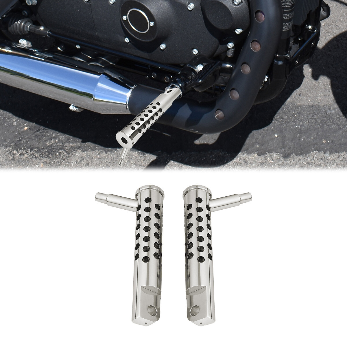 45° Silence Drilled Footpegs Rest Fit For Harley Sportster XL 883 1200 2011-2022