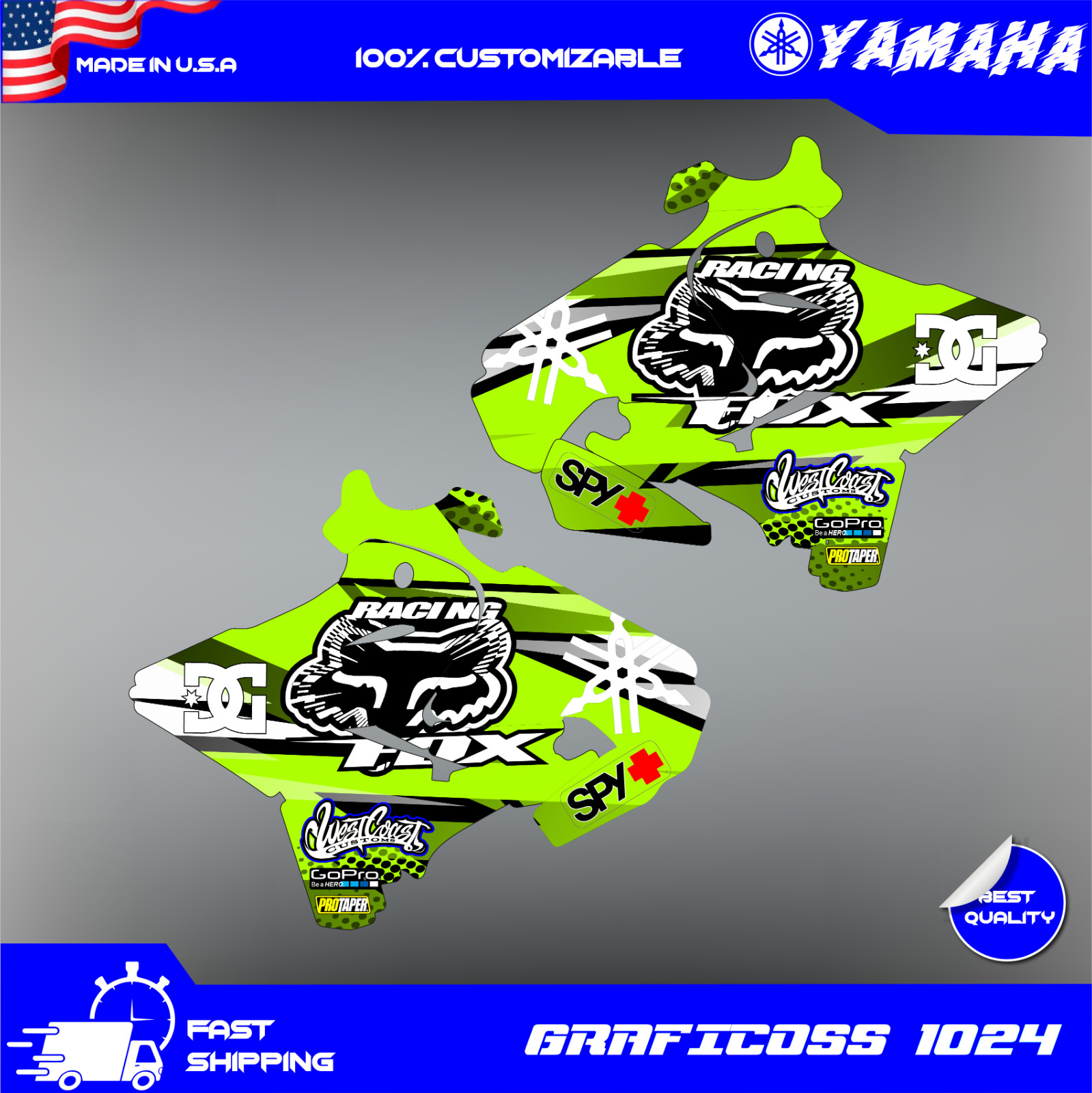 2015-2020 YAMAHA YZ 125 250 GRAPHICS KIT DECALS DECO YZ125 YZ250 2019 2018 2020