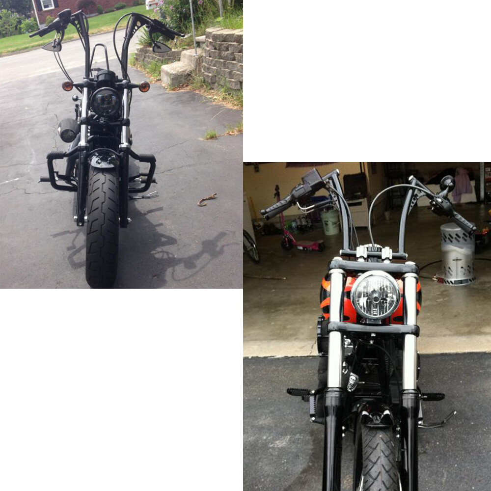 10″ 12″ 14″ 16″ Meathook Ape Hanger Handlebar For Harley Sportster Dyna Softail