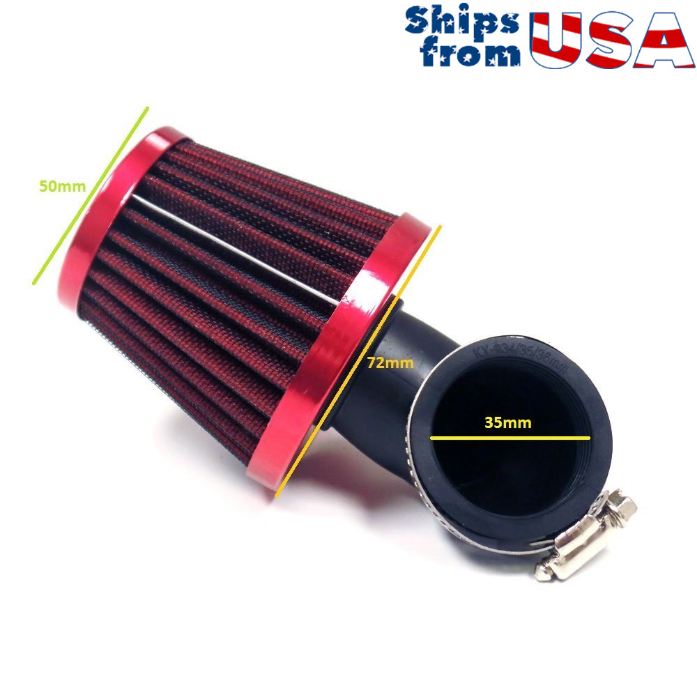 35mm Air Filter 50cc 2 Stroke 90 degree angle Scooter Motorcycle ATV Pocket Bike