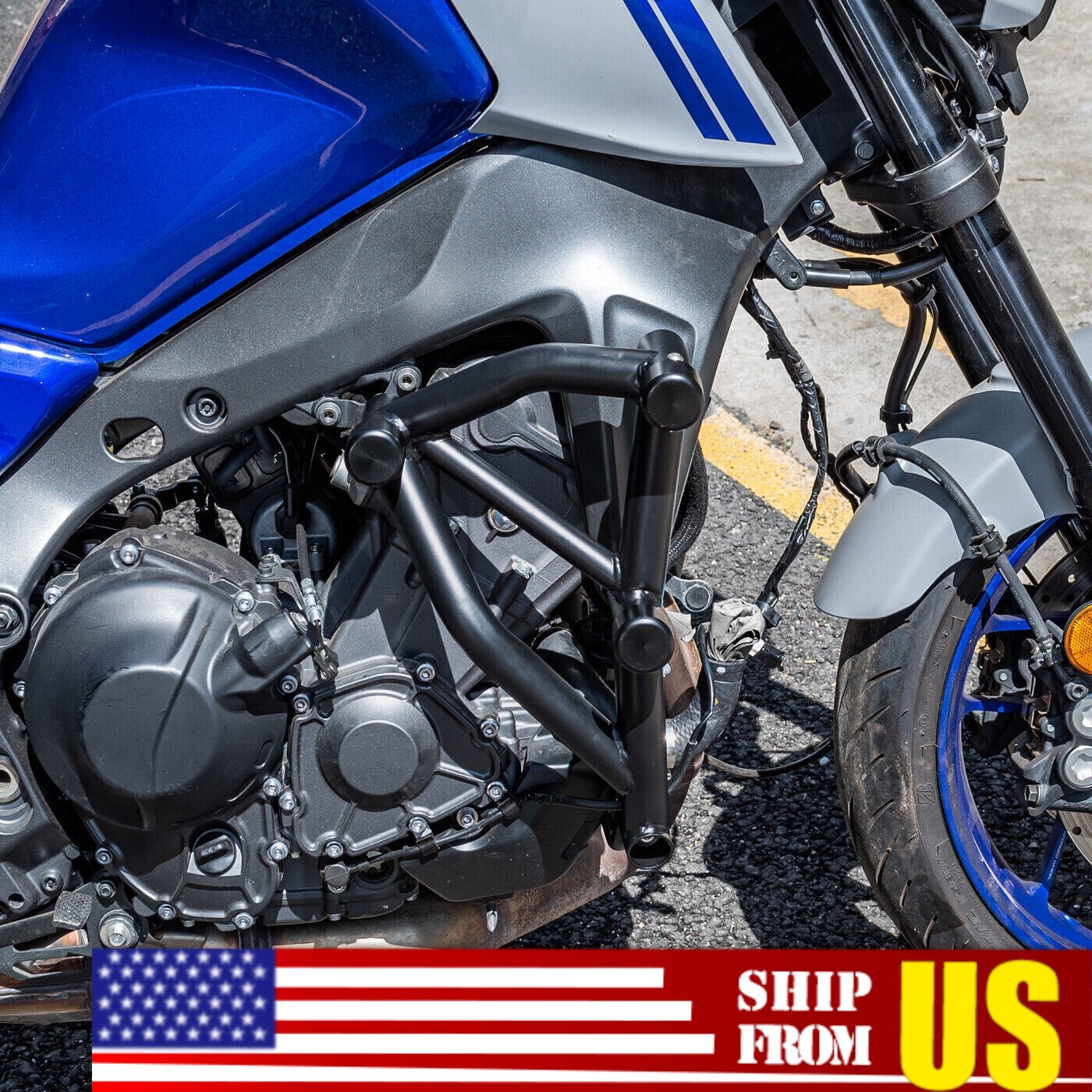 Highway Crash Bars Engine Falling Grille Guard Stunt Cage For 2021-2023 MT 09 SP