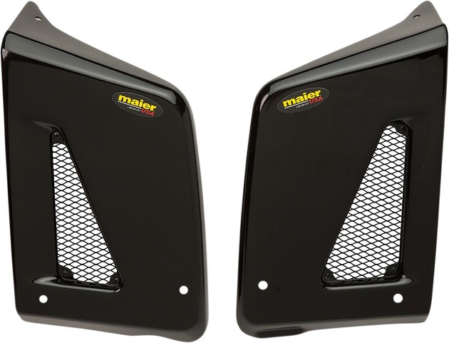 Maier Radiator Scoops Black #578100 fits Kawasaki KLR650 1987-2007