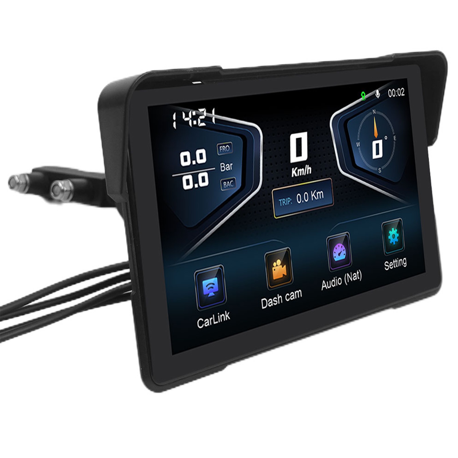 7″ IPS TOUCH SCREEN MOTORCYCLE GPS NAVI WIRELESS CARPLAY ANDROID SCOOTER MOPED