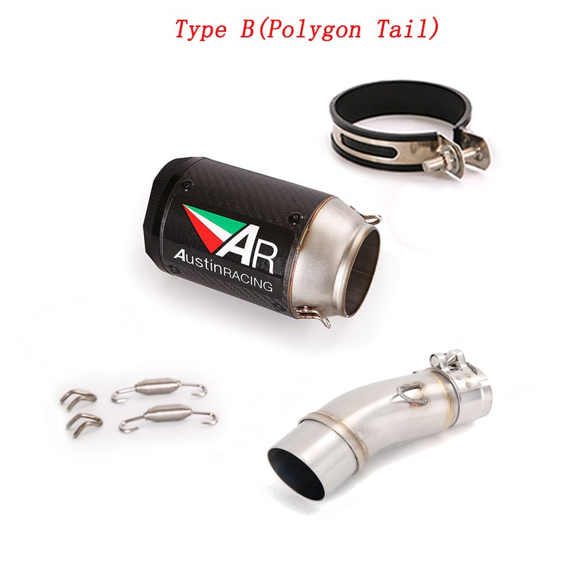 Ninja 500 2026 2025 2024 For Kawasaki Exhaust Muffler 2″Tips Mid Pipe Slip On