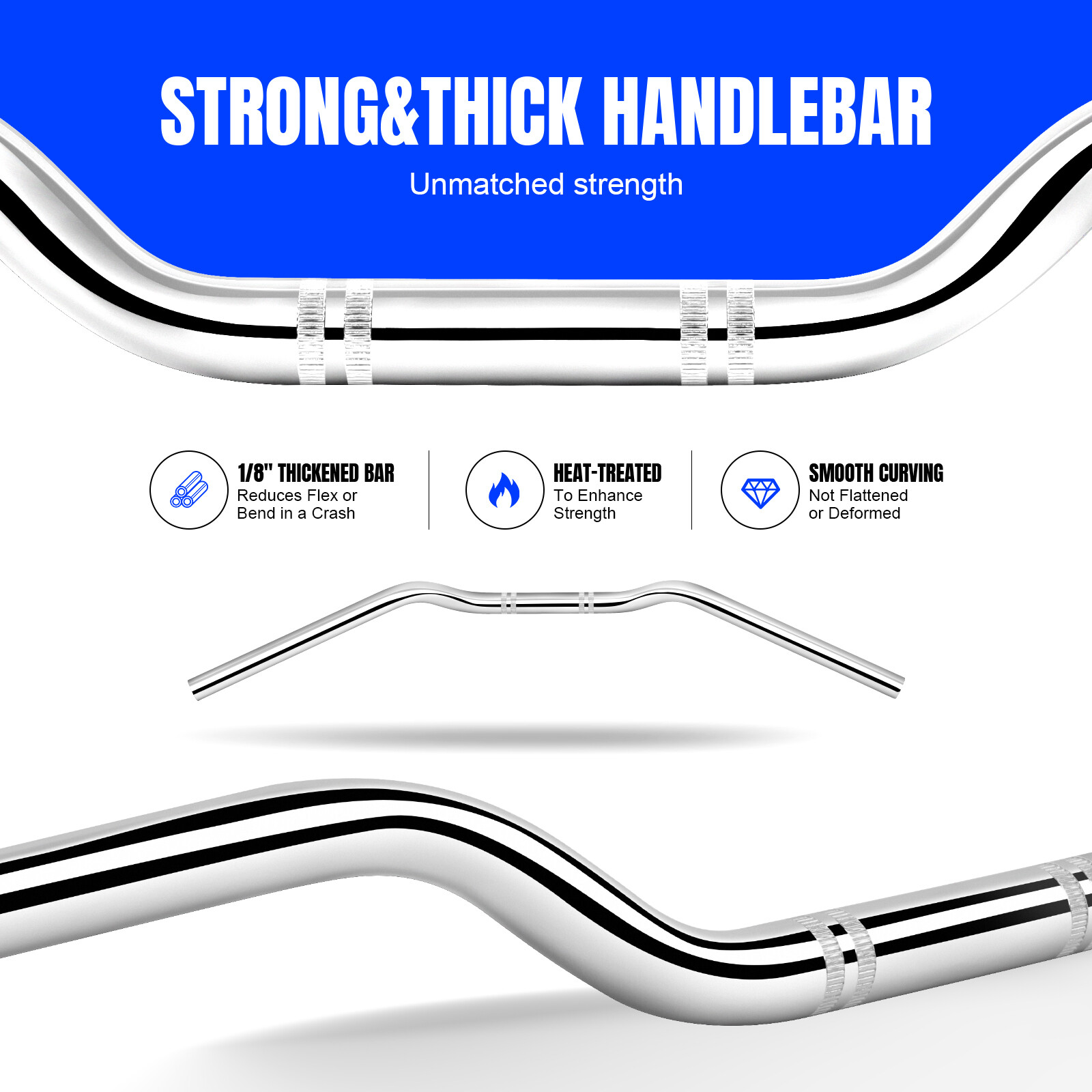 For Honda CB360 250 500 650 700 750 7/8″ 22mm Drag Handlebar Rise Tracker Chrome