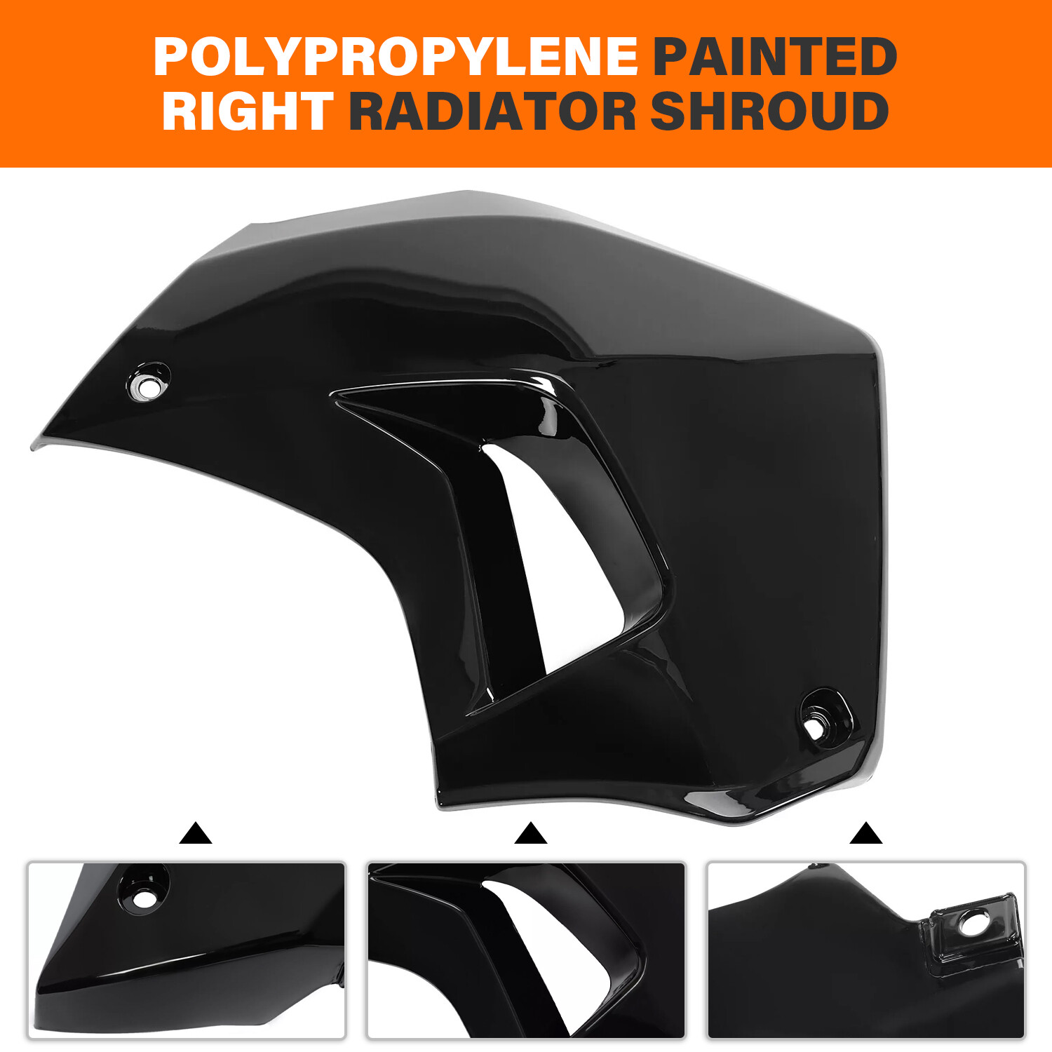 Right Radiator Shroud Plastic Black For 2008-2018 Kawasaki KLR650