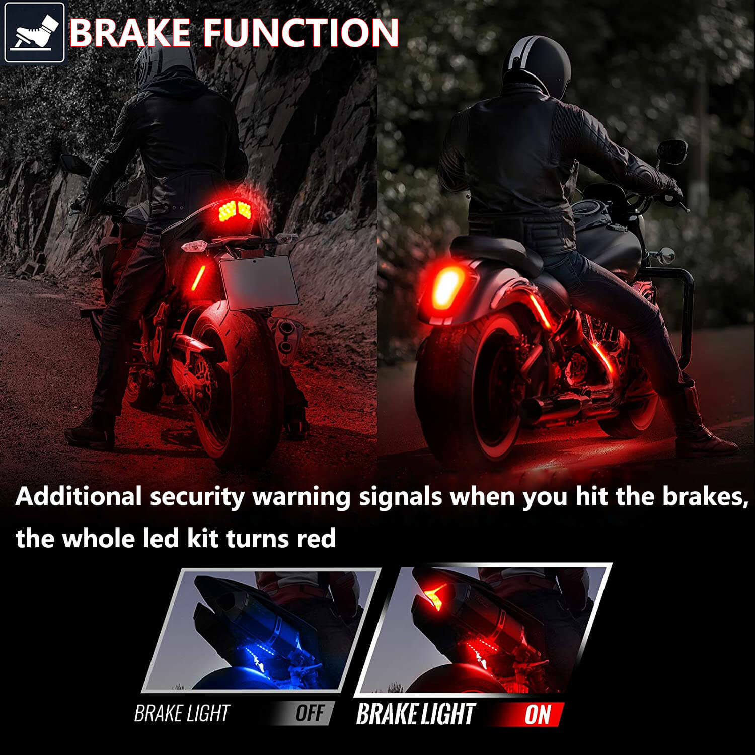 bluetooth 16X Motorcycle RGB LED Light Kit Accent Glow Strip for Harley-Davidson