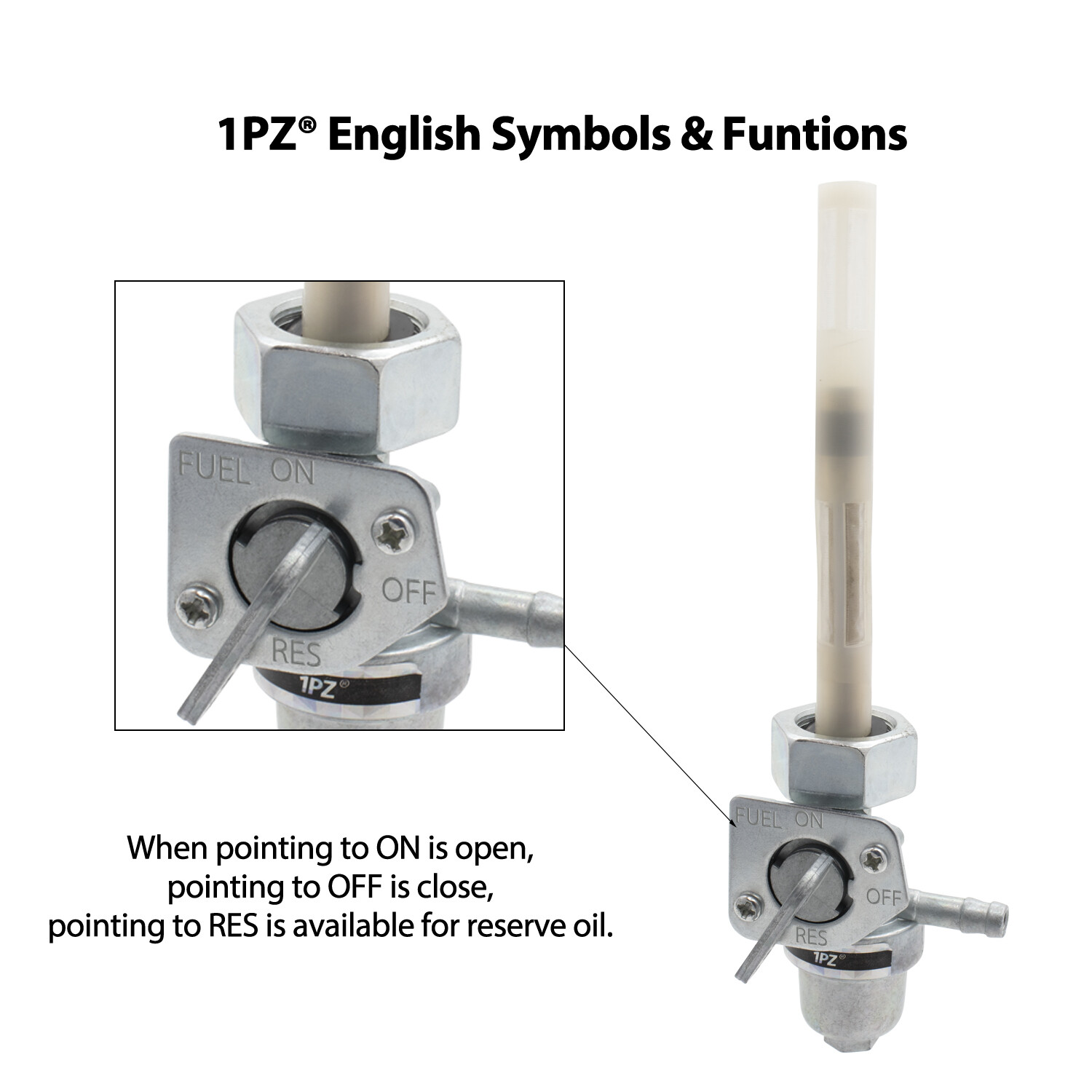 ON / OFF M18 FUEL VALVE PETCOCK FOR HONDA VINTAGE MOTORCYCLE / ATV 16mm x 1.0mm