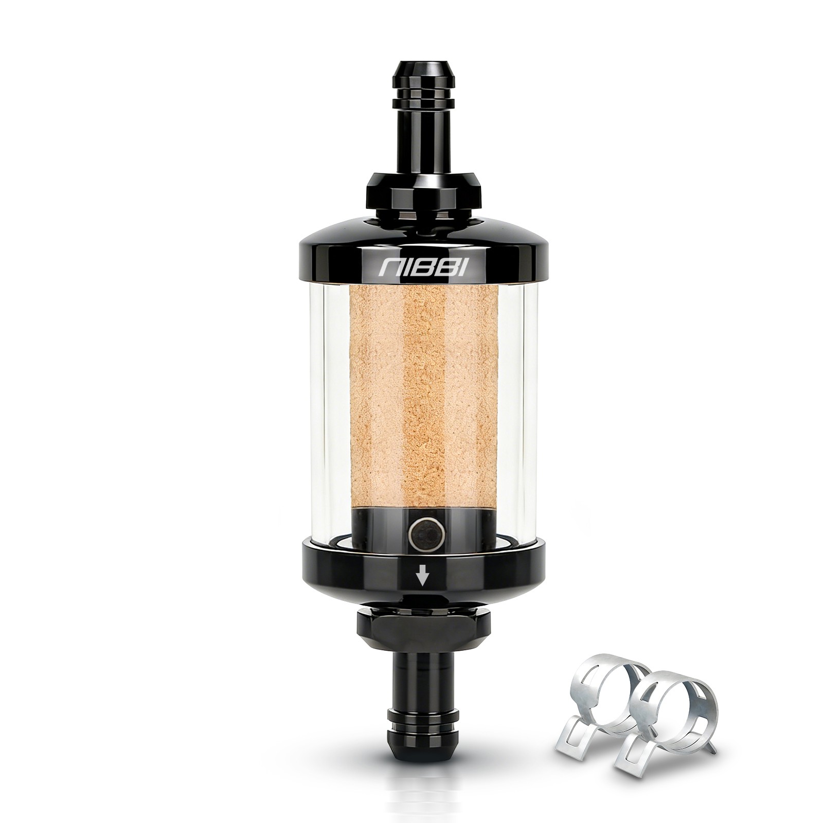NIBBI 8mm Inline Fuel Filter Copper Core Magnetic Reusable Motorcycle ATV Car