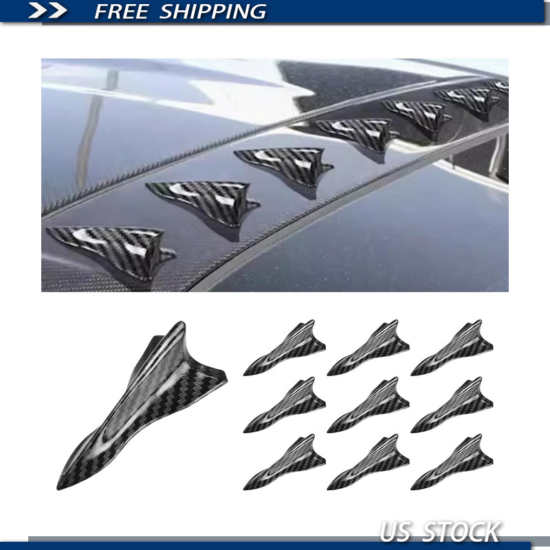 10PCS Waterproof Air Vortex Generator Kit, Self-Adhesive, Cars, Carbon Fiber