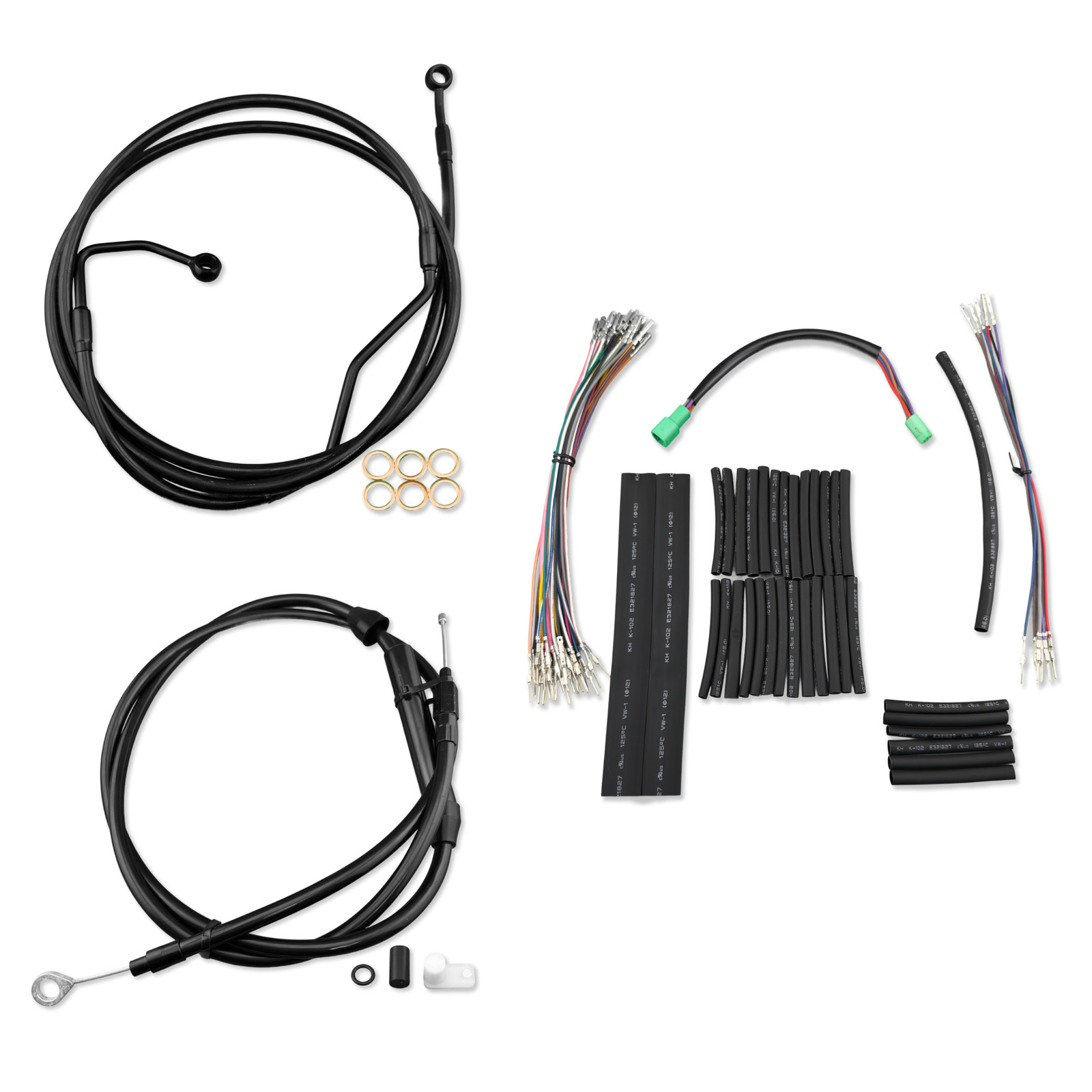 Extended 12″ 14″ 16″ Handlebar Cable Kit for Harley Touring w/ ABS 2008-2013