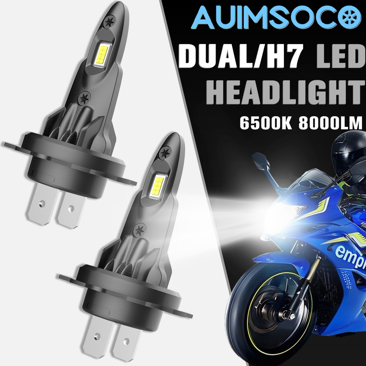 For Honda Silver Wing 600 Motorcycle LED Headlight H7 6000K Bright White Bulbs