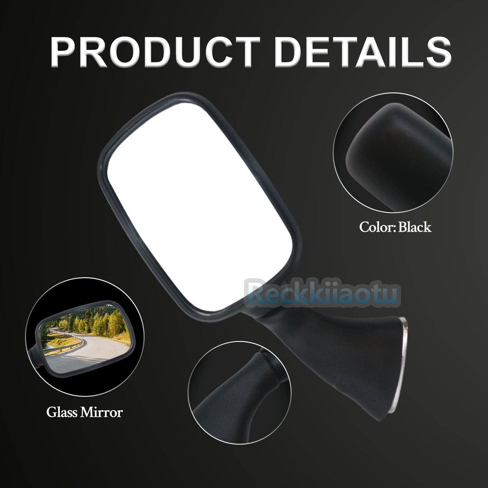 Black Left & Right Rear-View Mirrors for Suzuki HAYABUSA 1300 GSX1300R 1997-2020